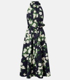 Carolina Herrera Floral faille midi dress