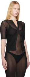 ALAINPAUL Black Knit Technical Cardigan