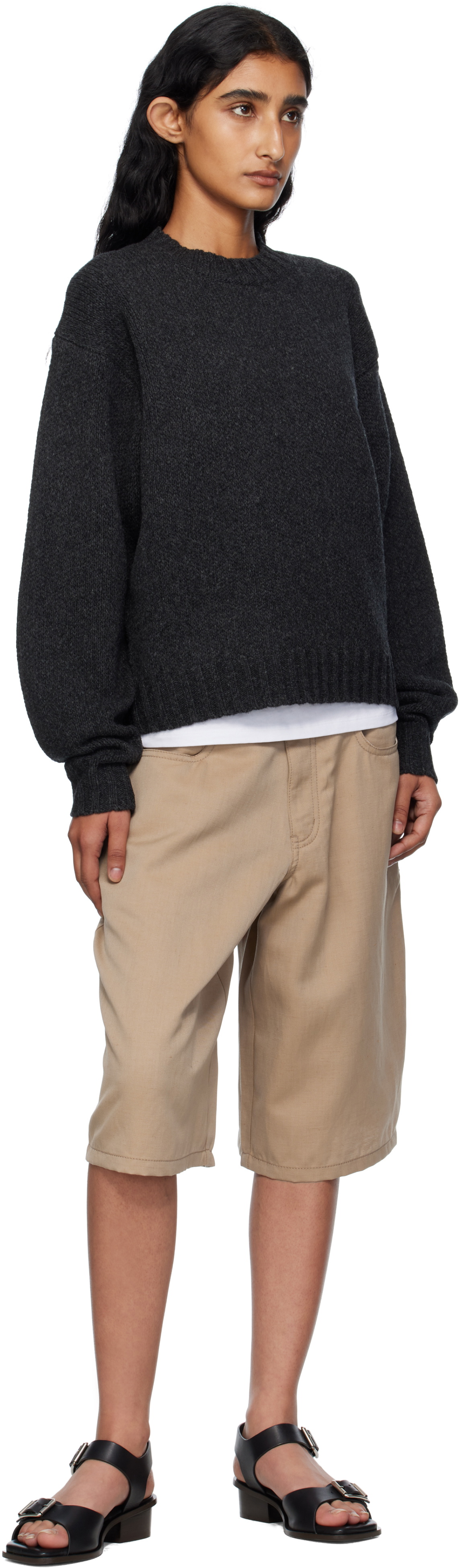 6397 Beige Baggy Shorts