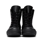 Rick Owens Black Capped High-Top Sneakers