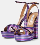 Aquazzura Sundance Plateau 140 leather platform sandals