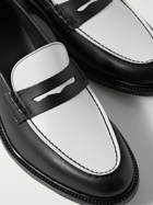 VINNY's - Townee Two-Tone Leather Penny Loafers - Black