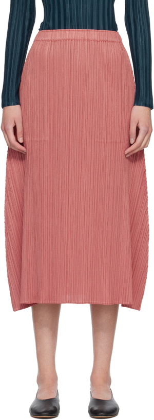Photo: PLEATS PLEASE ISSEY MIYAKE Pink Monthly Colors October Maxi Skirt