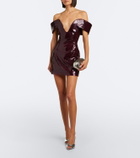 David Koma Sequined off-shoulder minidress