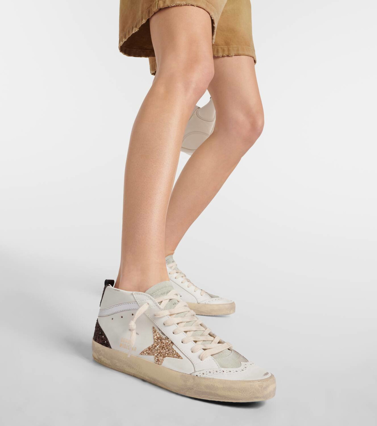 Golden Goose Mid Star glitter leather sneakers Golden Goose Deluxe 