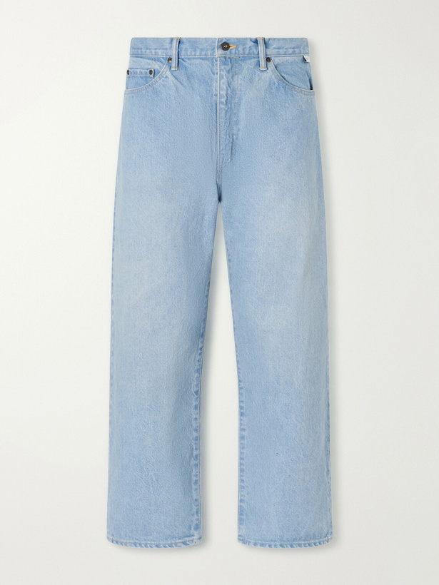 Photo: WTAPS - Blues Wide-Leg Logo-Embroidered Jeans - Blue