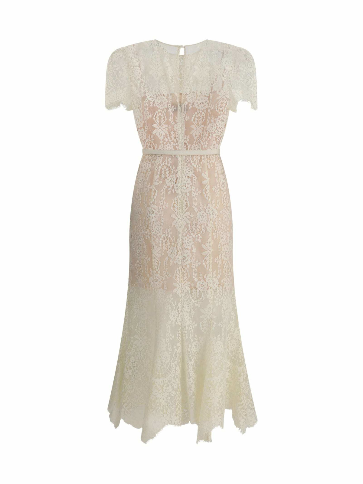 【送料&関税込】self-portrait Lace Self-Portrait Blue Cotton Lace Midi Dress | Jules B