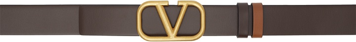 Photo: Valentino Garavani Reversible Brown Vlogo Signature Belt