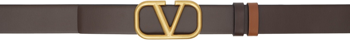 Photo: Valentino Garavani Reversible Brown Vlogo Signature Belt