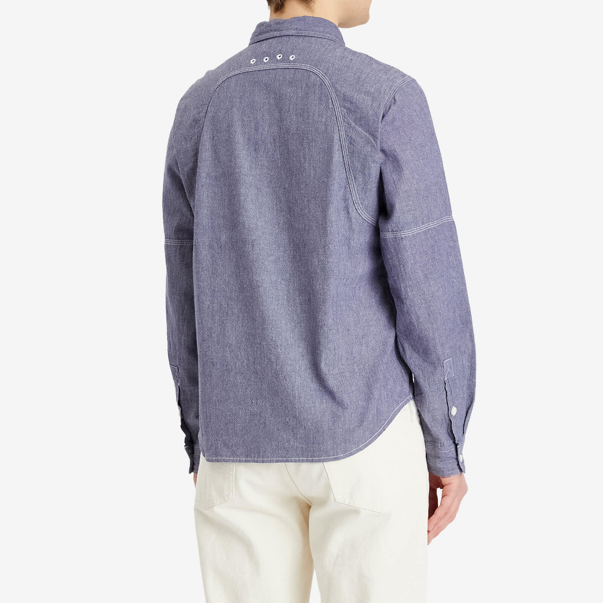 Dubbleware Men's Brockton Reinforced Chambray Shirt in Dark Navy