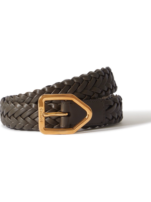 Photo: TOM FORD - 2.5cm Woven Leather Belt - Green