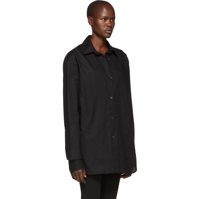 Ann Demeulemeester Black Oversized Cotton Shirt Ann Demeulemeester