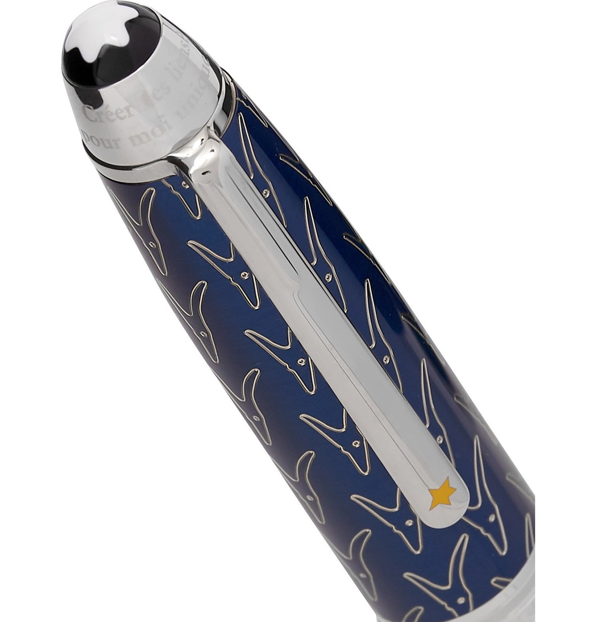 Montblanc - Meisterstück Le Petit Prince Egraved Silver-Tone and Resin Ballpoint Pen - Blue