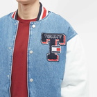 Tommy Jeans Men's Denim Letterman Jacket in Blue