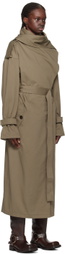 Acne Studios Beige Scarf Collar Trench Coat
