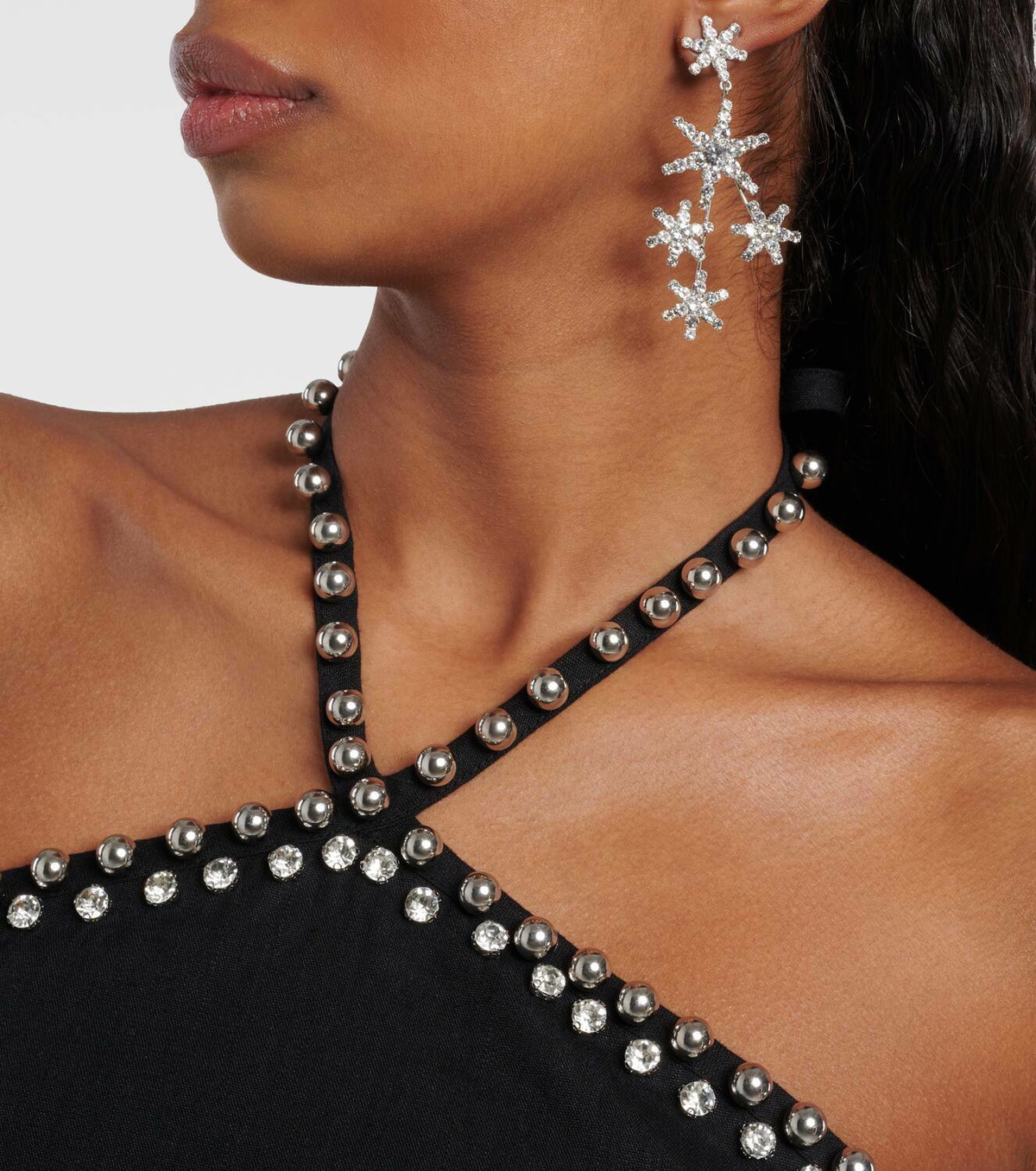 【Jennifer behr】Chiron embellished drop earrings ピアス Chiron embellished drop earrings in silver - Jennifer Behr