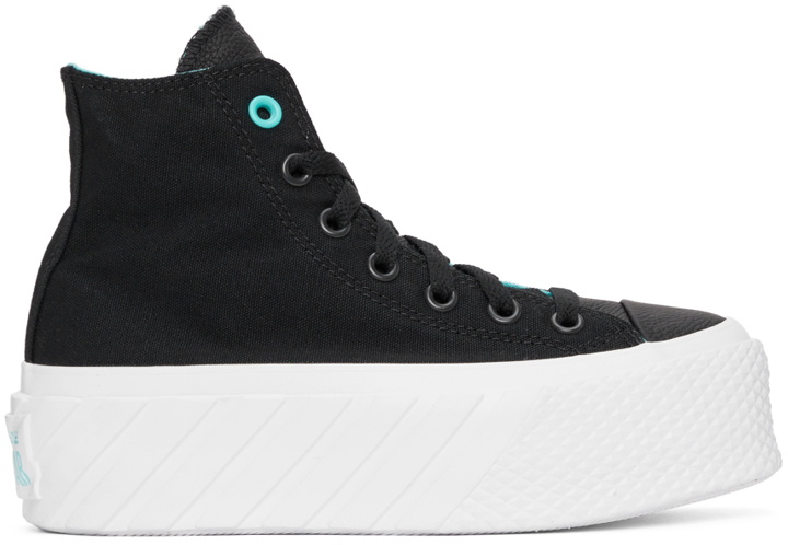 Photo: Converse Black Chuck Taylor All Star Lift Ripple High Sneakers