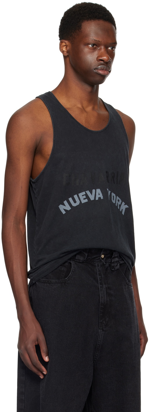 WILLY CHAVARRIA Black Printed Tank Top Willy Chavarria