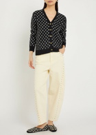Ganni Polka dot Brushed Alpaca-blend Cardigan Black