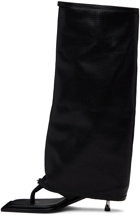 FIDAN NOVRUZOVA Black Kaia Stiletto Heel Tall Perforated Sandals