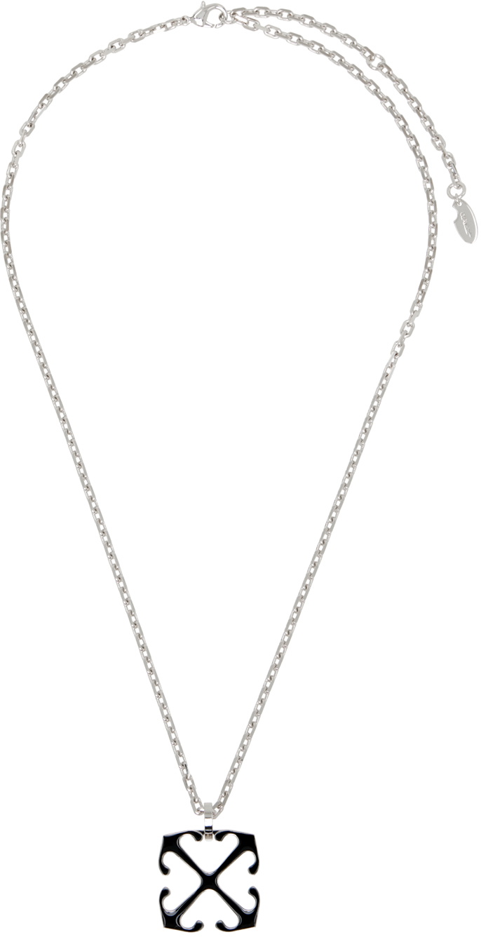 ♦Off-White♦シルバー アロー Ziptie ネックレス Off-White Silver Arrow Ziptie Necklace Off-White