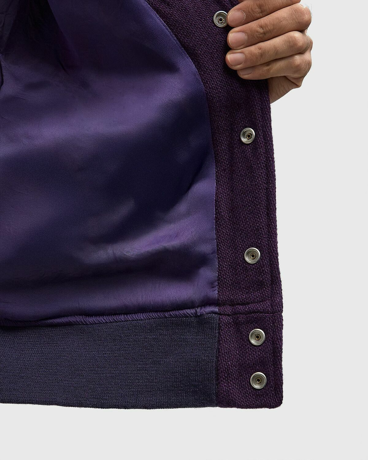 Needles Lettered Jacket - Wool Melton multi/purple Mens Bomber Jacket