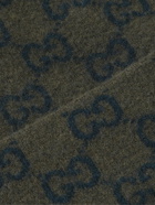 GUCCI - Logo-Jacquard Wool Beanie - Green
