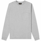 Beams Plus Men's Long Sleeve Pocket T-Shirt in Heather Grey