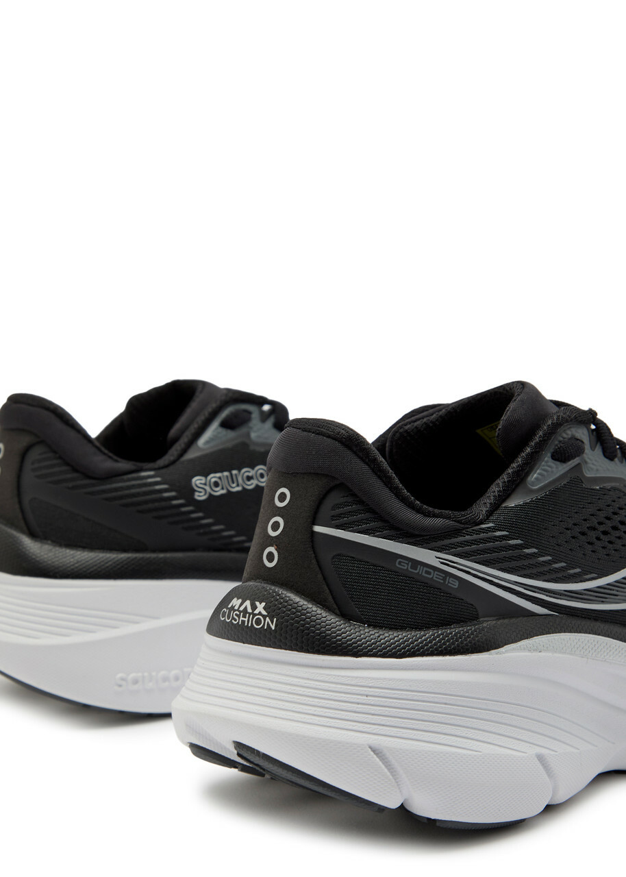 Saucony Guide 19 Mesh-knit Sneakers Black And Silver