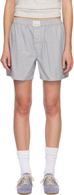 Photo: ERL Blue Light Check Boxer Boy Shorts