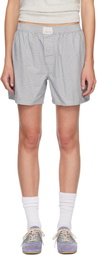 ERL Blue Light Check Boxer Boy Shorts