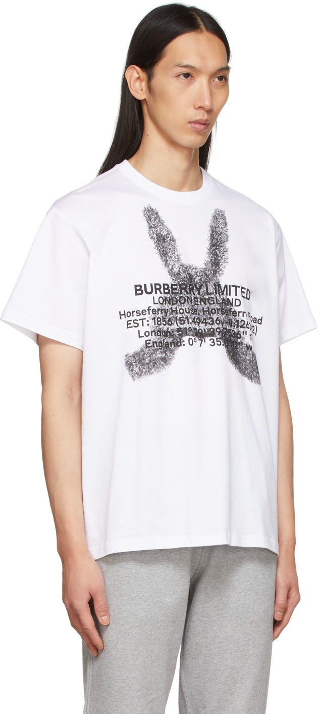 Burberry White Montage Print T-Shirt Burberry