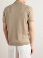 Brunello Cucinelli - Striped Cotton Polo Shirt - Neutrals