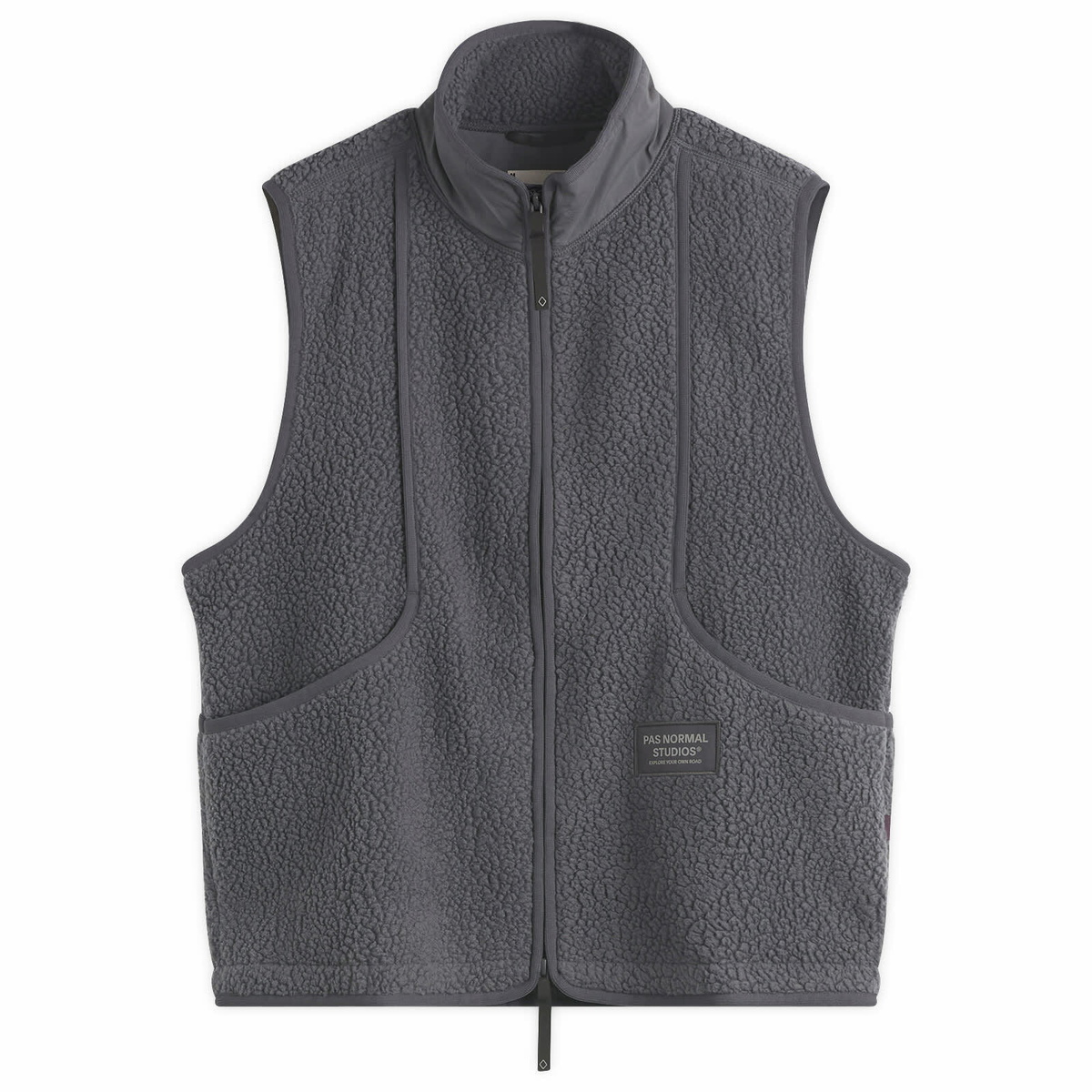 Pas Normal Studios Men's Off-Race Pile Fleece Vest in Steel