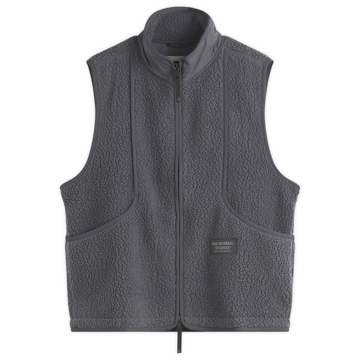 Photo: Pas Normal Studios Men's Off-Race Pile Fleece Vest in Steel