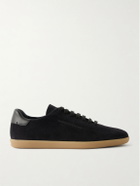 Zegna - 232 Leather-Trimmed Suede Sneakers - Black