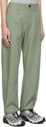Stone Island Green Garment-Dyed Trousers