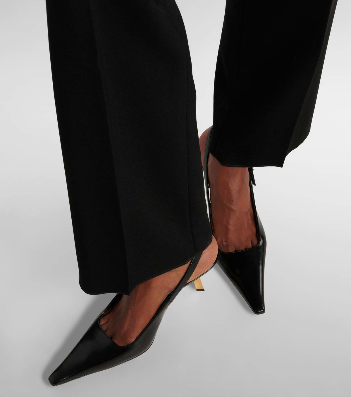 【Saint Laurent】LEE 75 SAN VER SETA SOFT◆8066571TV00 Saint Laurent Lee 75 leather slingback pumps Saint Laurent