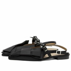 GANNI Women's Big Bow Slingback Ballerina in Black
