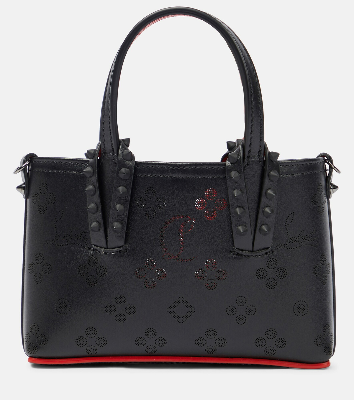 【Christian Louboutin】 Cabata Nanoレザートート Cabata Nano patent leather tote bag in orange - Christian