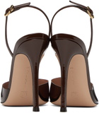 Gianvito Rossi Brown Ribbon D'Orsay Heels