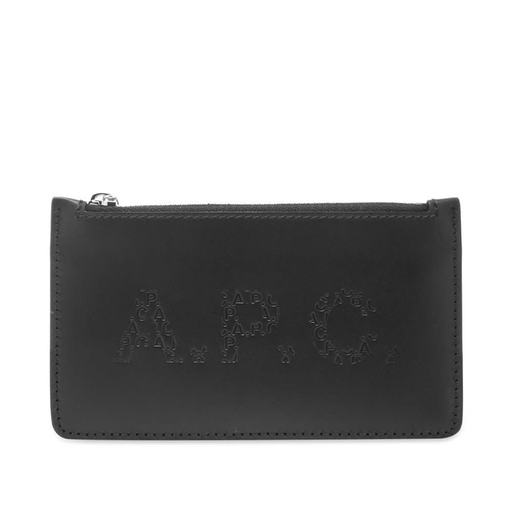 Photo: A.P.C. Walter Embossed Logo Zip Wallet