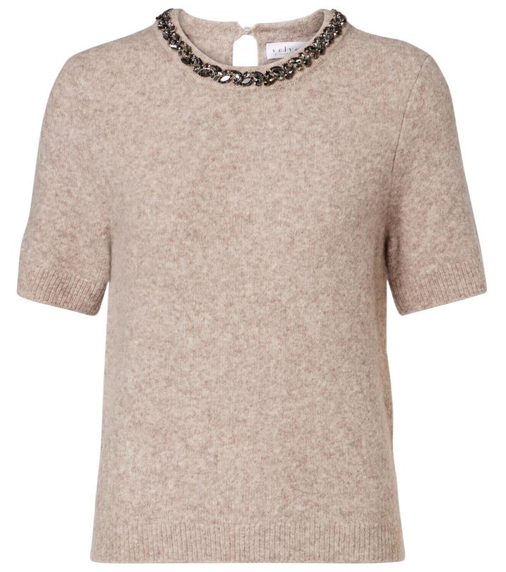 Photo: Velvet Briana embellished wool-blend top