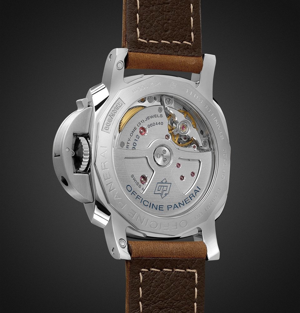 Panerai - Luminor 1950 3 Days Acciaio 42mm Stainless Steel and Leather Watch - Black