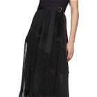 Sacai Black Pleated Wrap Skirt
