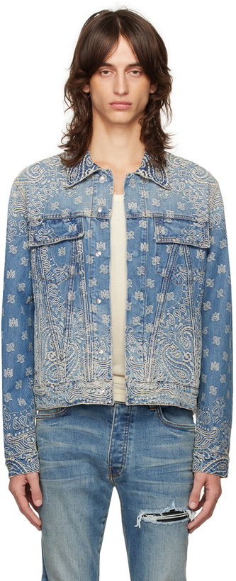 Photo: AMIRI Blue Bandana Jacquard MA Denim Jacket