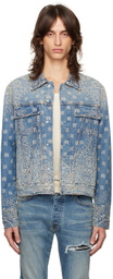 AMIRI Blue Bandana Jacquard MA Denim Jacket