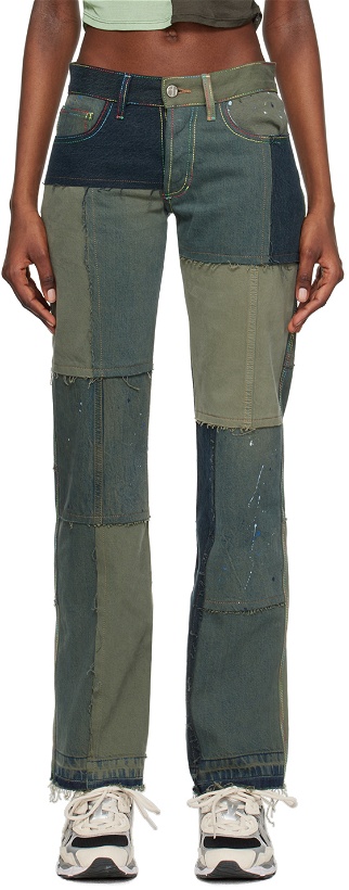 Photo: (di)vision Green & Navy Low Waist Jeans