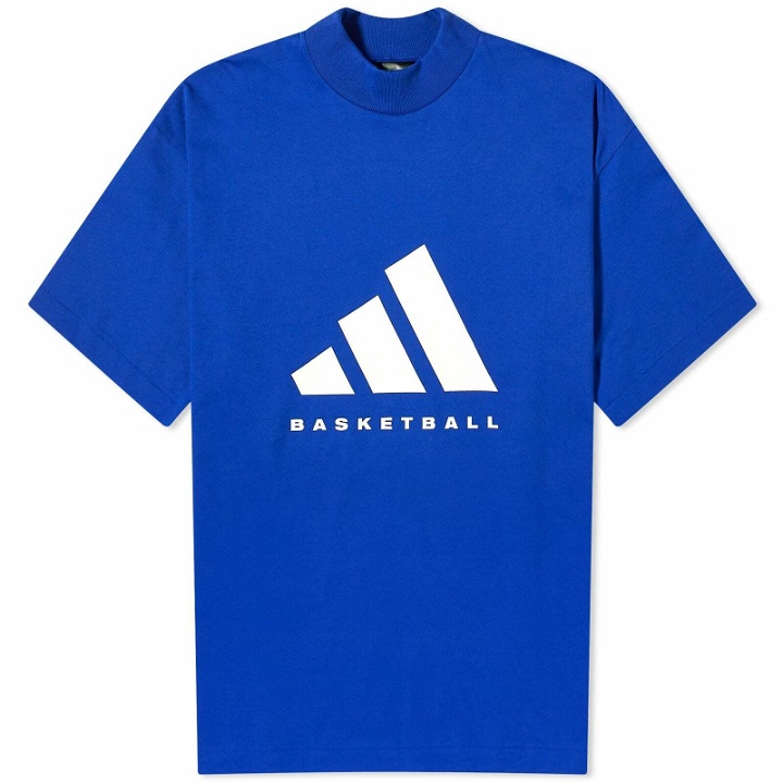 Photo: Adidas Men's BASKETBALL T-Shirts in Lucid Blue