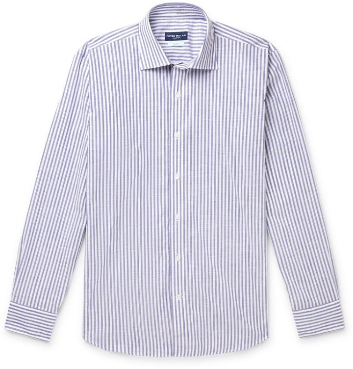 Photo: Peter Millar - Striped Cotton-Chambray Shirt - Blue